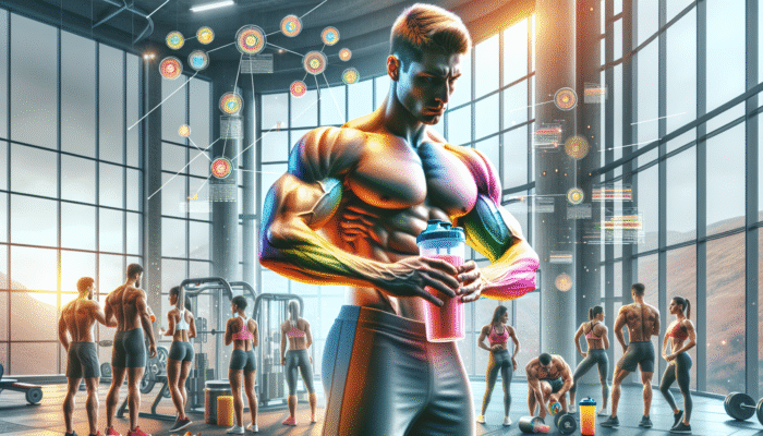 Athletes in a contemporary gym enjoying colourful protein shakes, highlighting muscle growth and recovery following workouts.