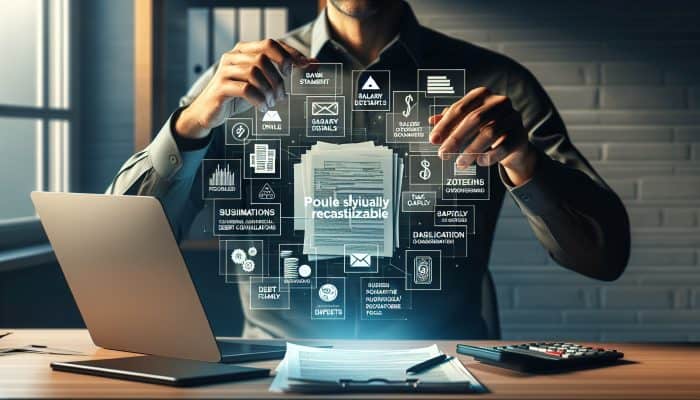 How to Apply for Debt Consolidation Online: A Step-by-Step Guide | DCL Person organizing financial documents on desk for debt consolidation application in home office.