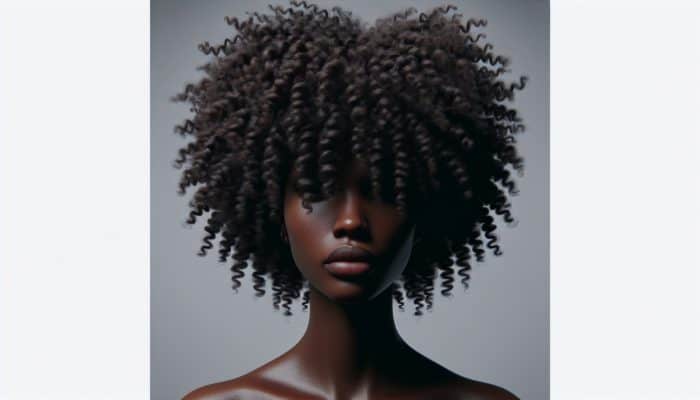 Portrait of a person with healthy, moisturised afro-textured hair, showcasing its natural vitality.
