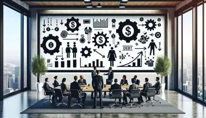 New Debt Consolidation Lenders to Know: UK's Best | DCL Professionals discussing debt consolidation strategies in a modern office with digital screen displaying graphs.