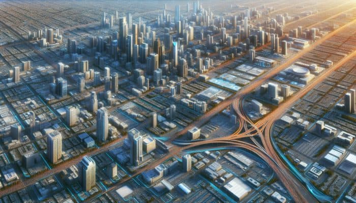 Aerial view of Centurion's mid-level properties near N1, highlighting Irene and Monavoni's accessibility and amenities.