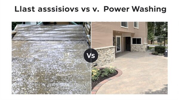 soft washing and power washing