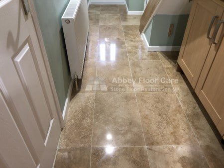 Travertine polishing in Gloucester restoring shine after local repair work